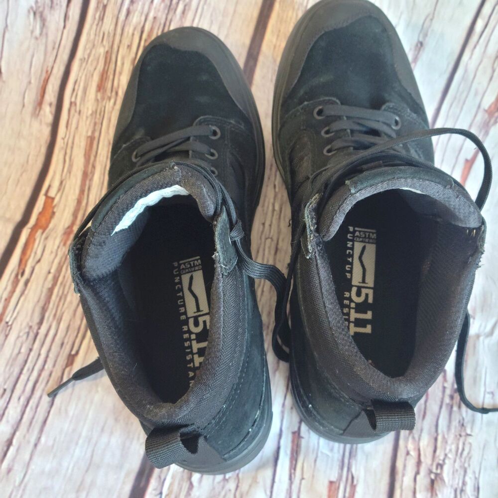 5.11 Tactical Norris Sneakers Black 10 High Top Mens Suede Upper Law Police - Picture 4 of 7